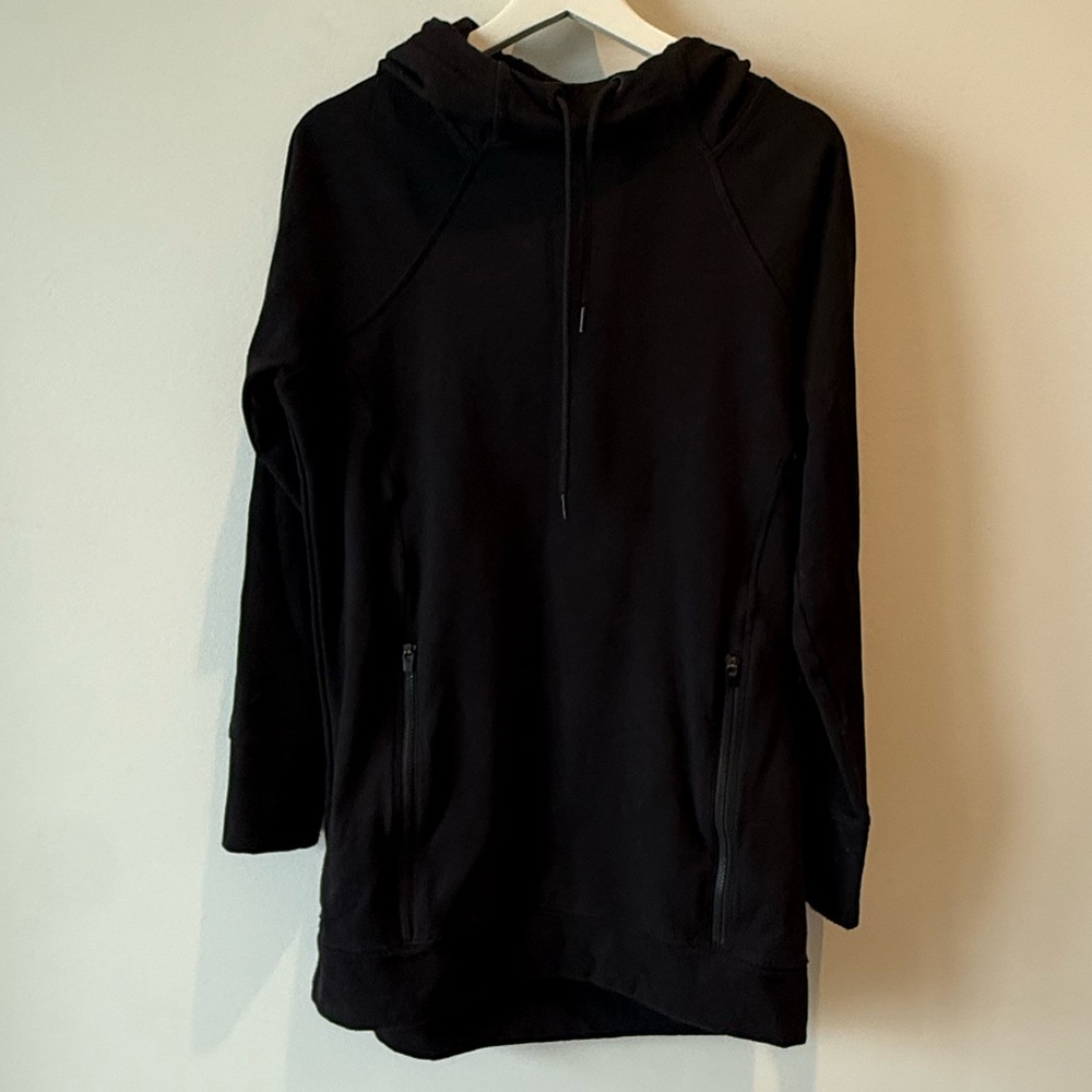 Athleta Black Tunic Hoodie Medium Petitie